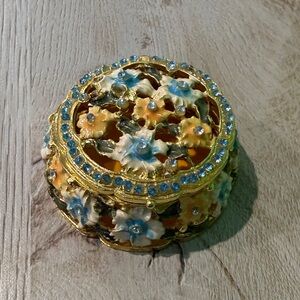 Floral Jeweled Trinket Box